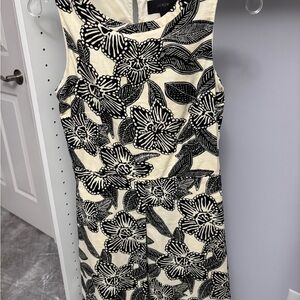 J. Crew Black & Cream Floral Midi Dress